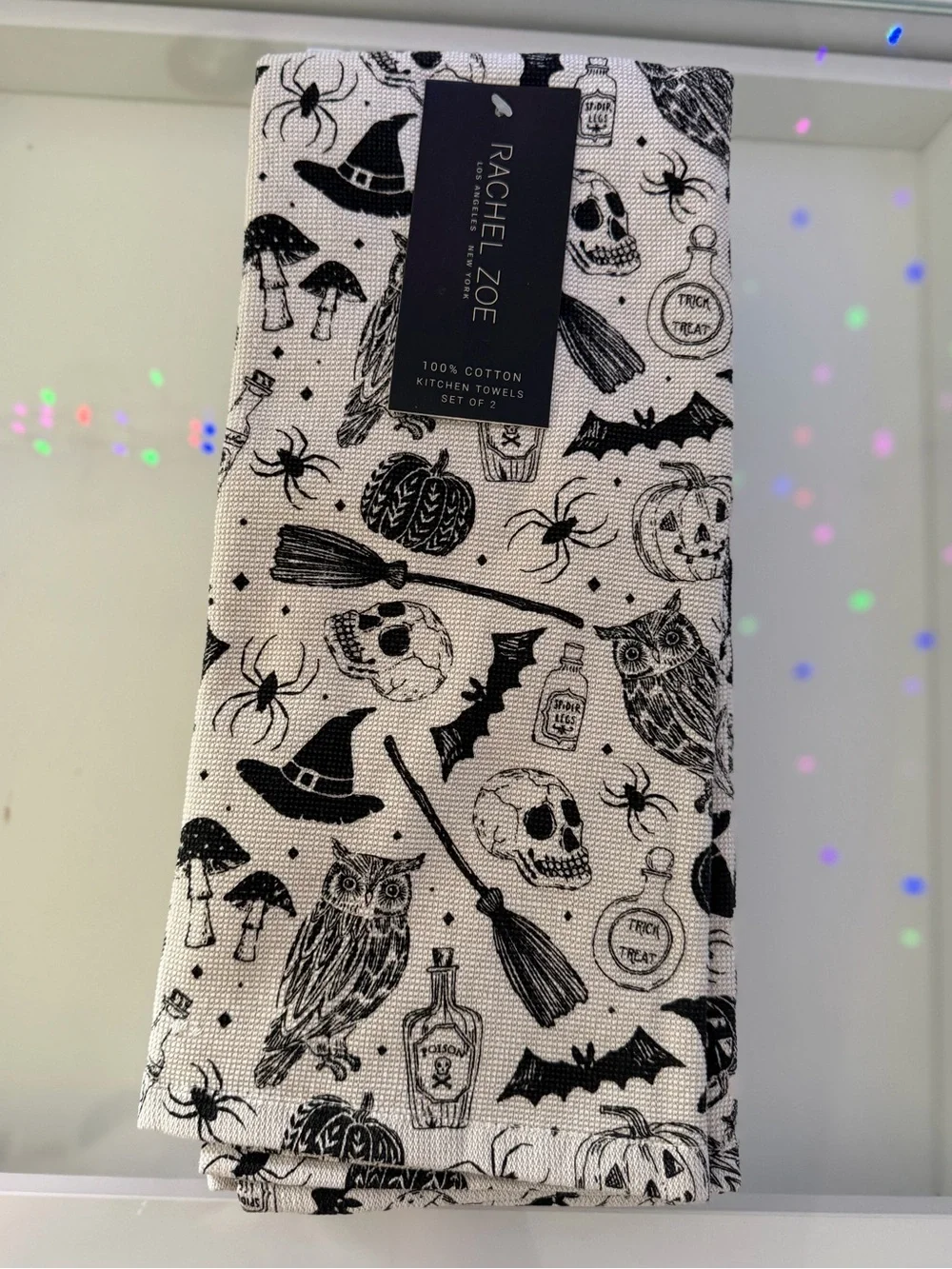 Rachel Zoe kitchen towels Skull Spider Potion Spooky Bat Scary Halloween Haunted